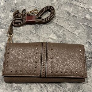 Montana West Studded Pebbled Faux Leather Crossbody with Removable Strap NWOT